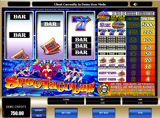 Spectacular free slot machine game